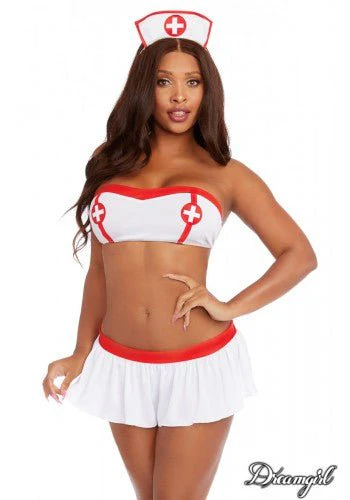 4PC Bandeau Top Nurse Costume