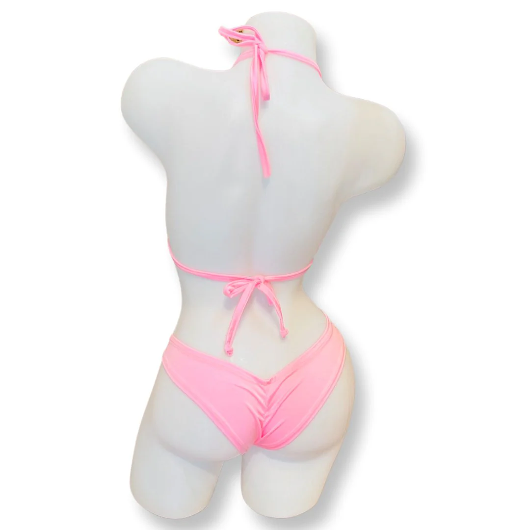 Booty Short Bikini Set - Baby Pink - Image 2