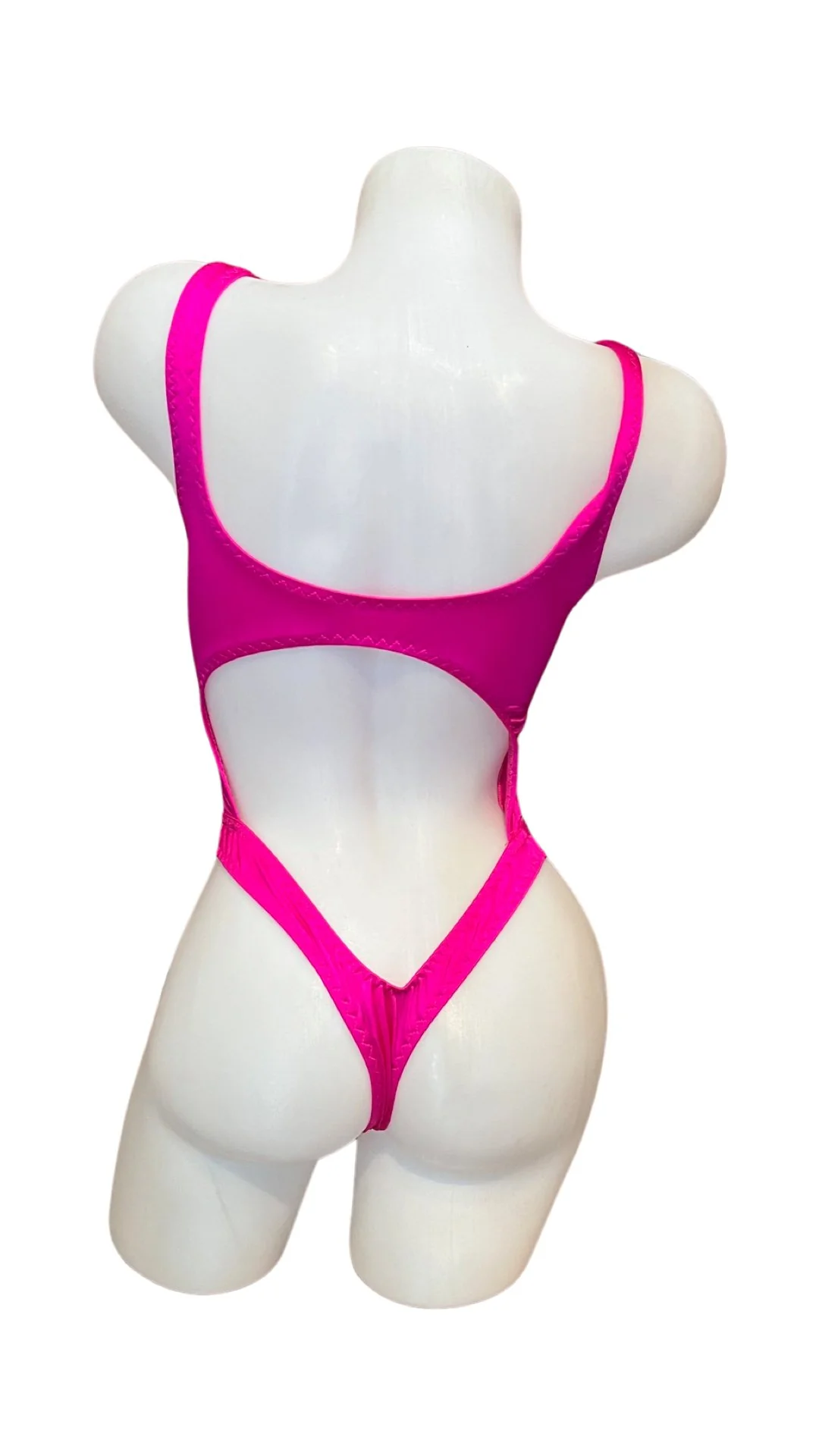 Bralette Top Thong Back Bodysuit Fuchsia - Image 2
