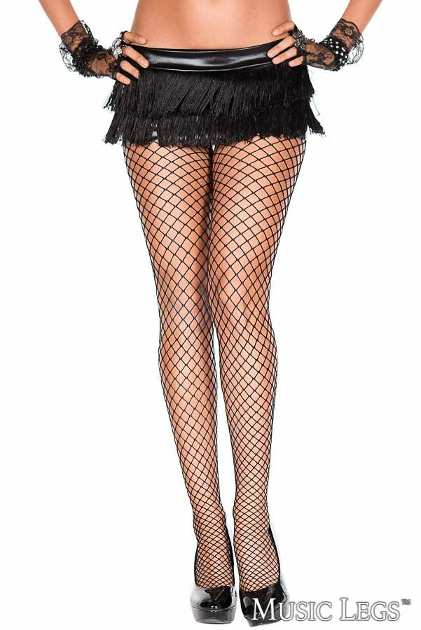 Mini Diamond Net Spandex Pantyhose Black