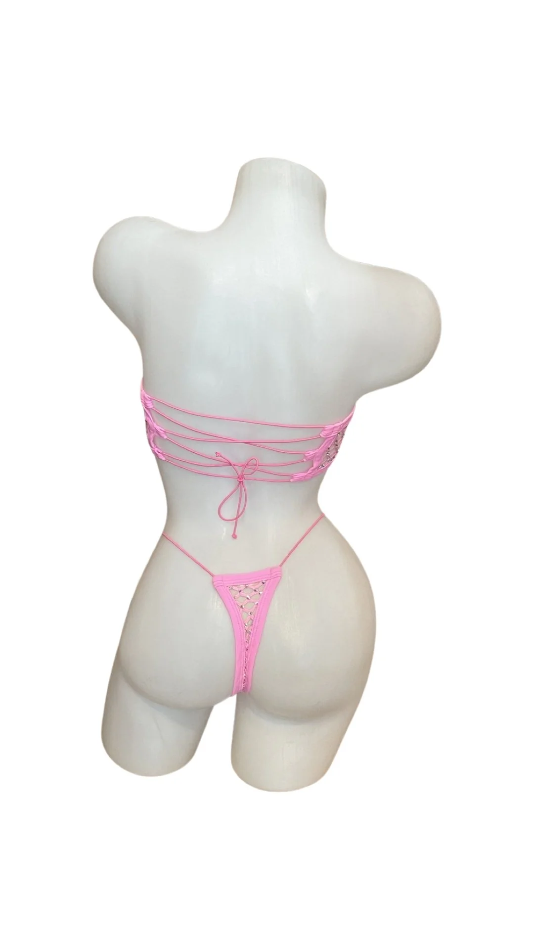 Crystal Bandeau Bikini Set - Baby Pink - Image 2
