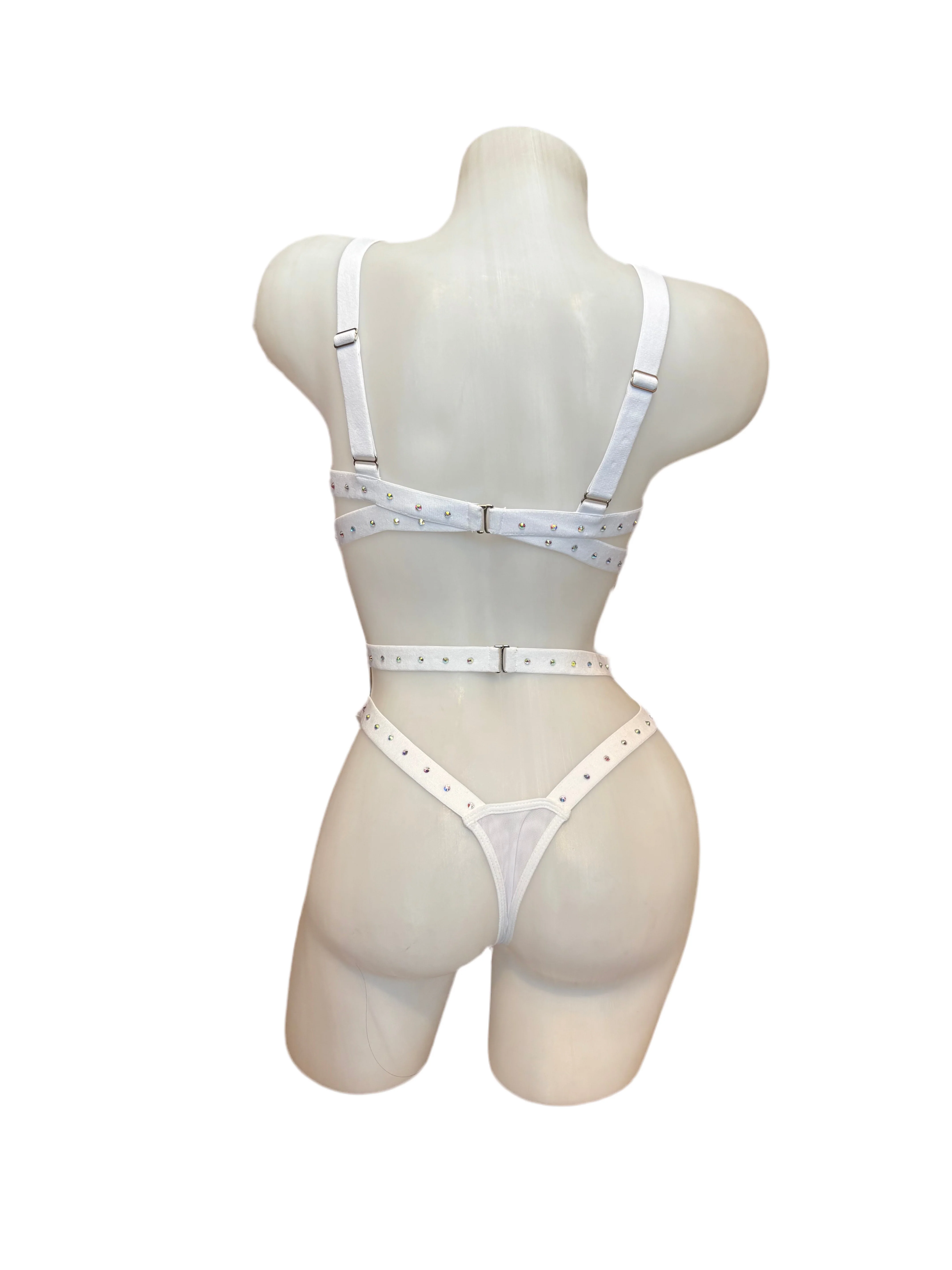 Crystal Bondage Teddy White - Image 2