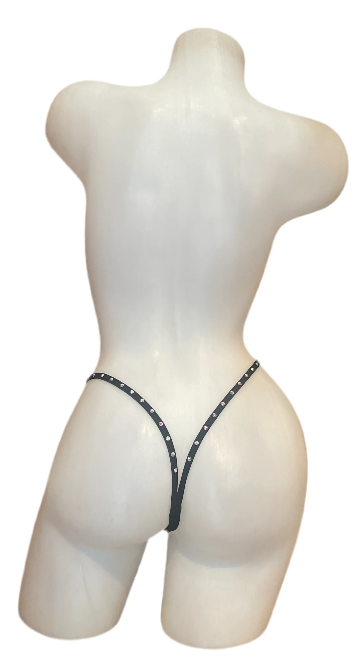 Crystal Thin G-String - Black - Image 2