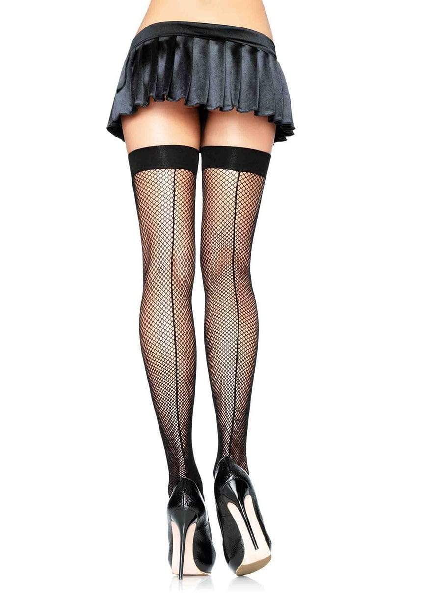 Fishnet Stockings with Backseam Black