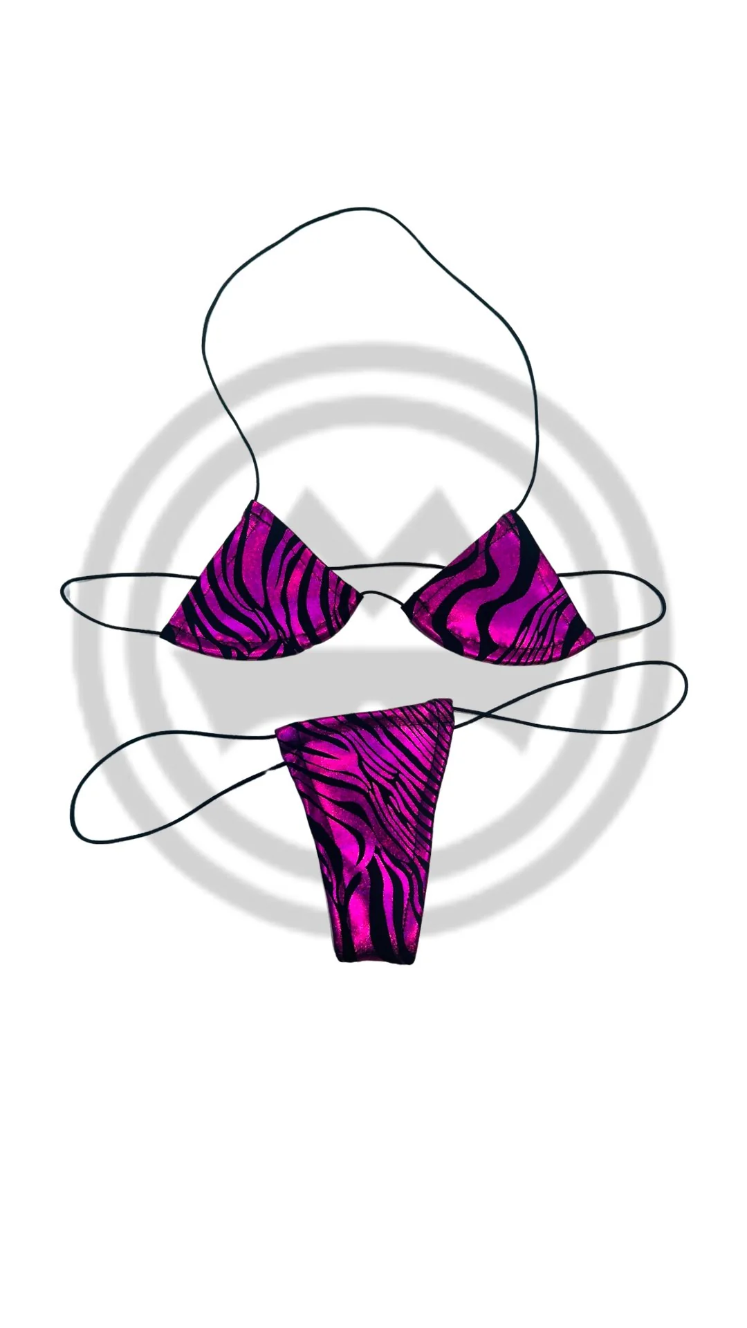 Foil Micro Nudie Bikini Pink Zebra