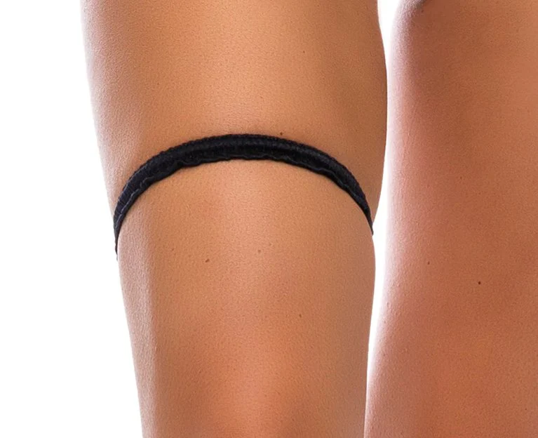 Frill Leg Garter Black