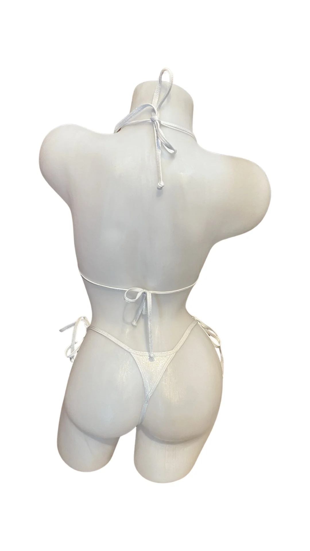 Fun Tie Bikini Set Metallic White - Image 2