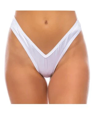 High Waist Scrunch Bottom Thong White - Image 2