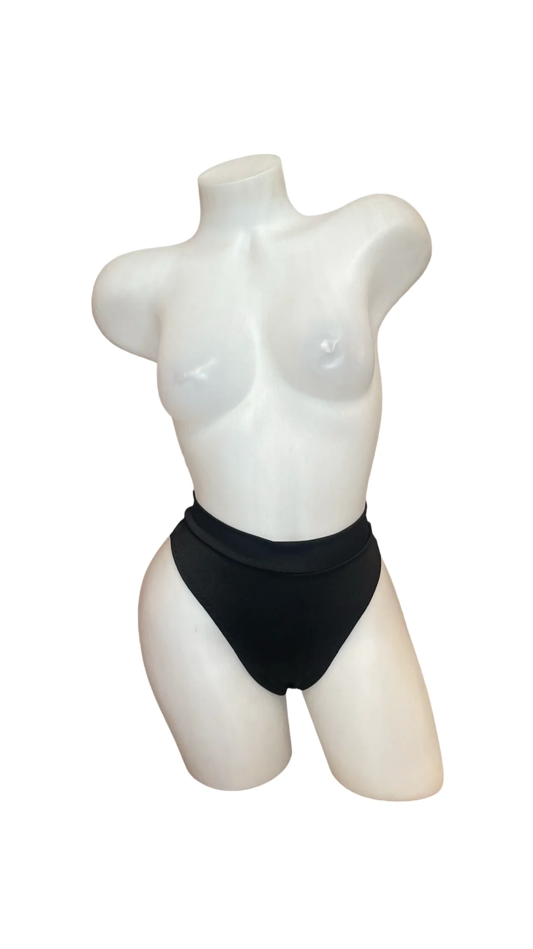 High Waist Thick Band Scrunch Thong Black - Image 2