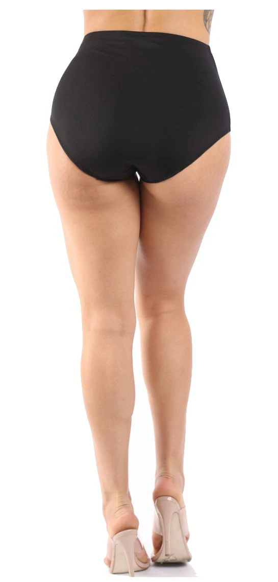 High Waisted Booty Shorts Black - Image 2