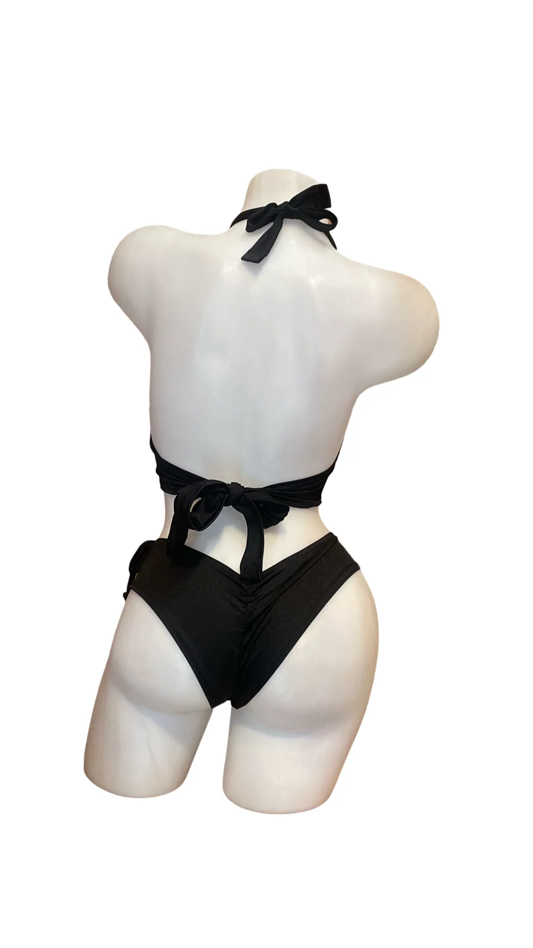 Lace Up Halter Top and Short Set Black - Image 2
