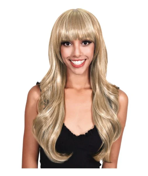 Long Loose Curl Wig with Bangs - Auburn - Image 2