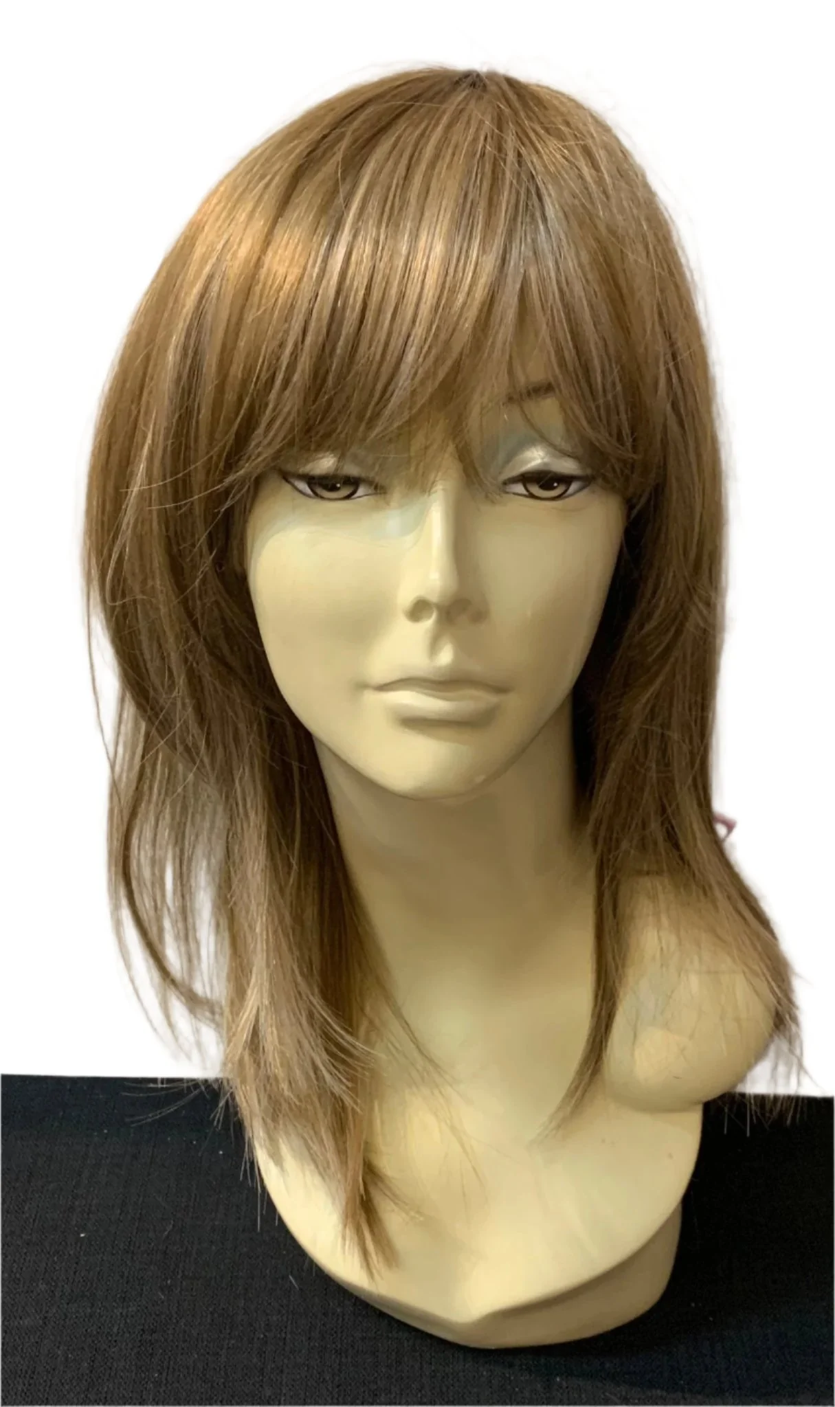 Medium Length Straight Wig with Bangs - Ash Blonde