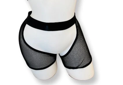 Mesh Fishnet Chaps Black