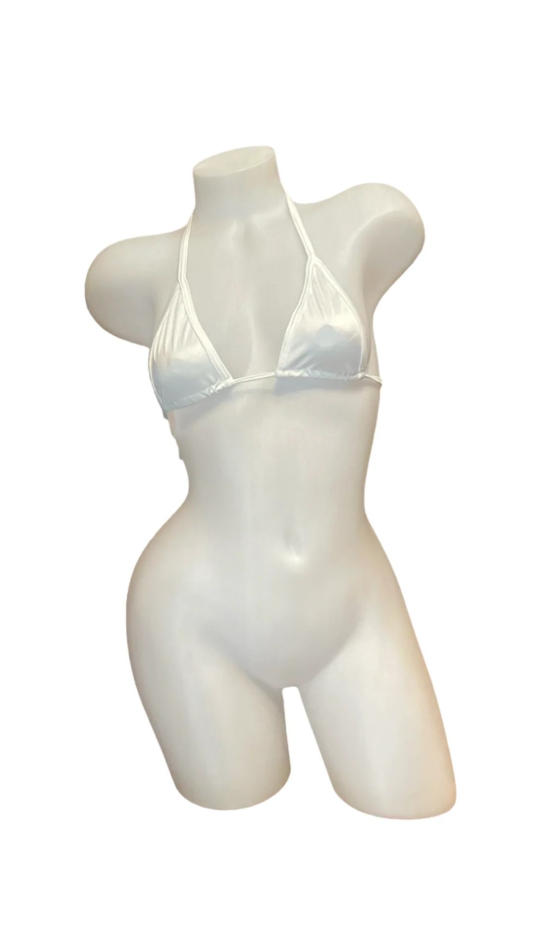 Micro Glossy Tie Triangle Top - White