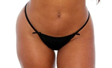 Microfiber Bow Thong Black
