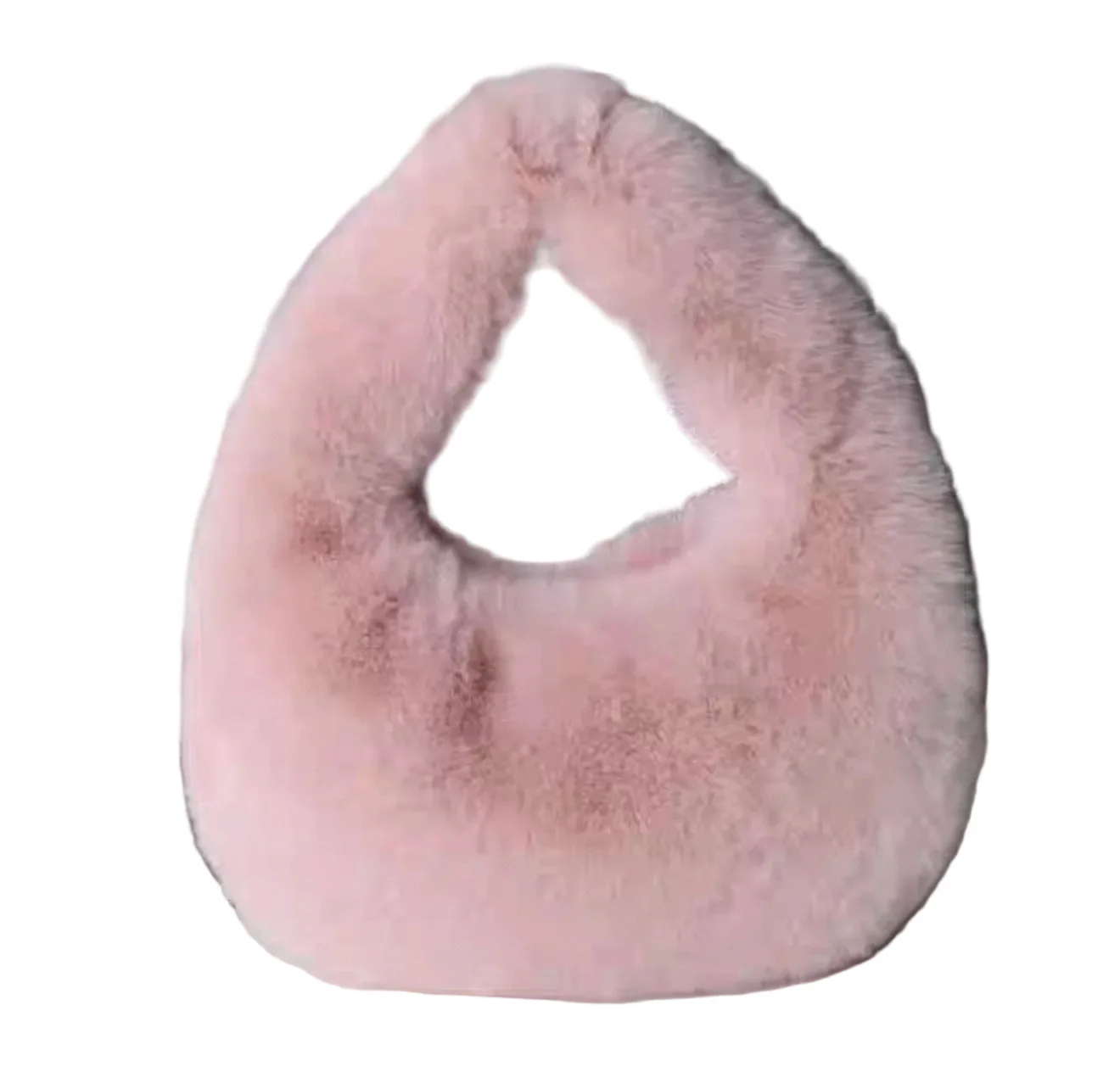 Plush Fur Crescent Bag Pink