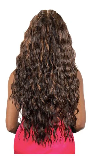 Pre-Styled Two Braid Long Wavy Wig - Rich Blonde - Image 2