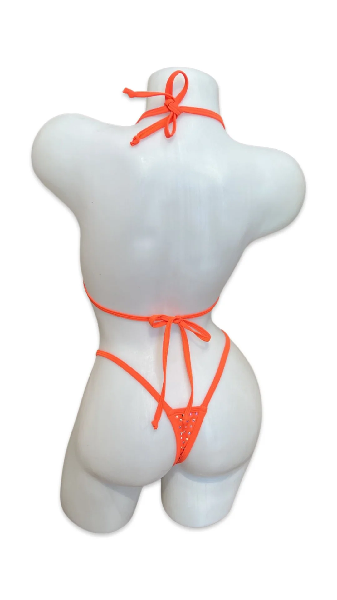 Rhinestone Bikini Baby Neon Orange - Image 2