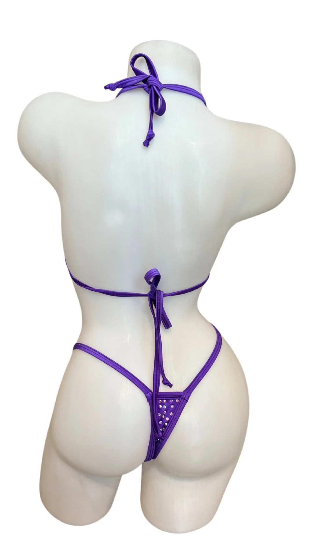 Rhinestone Bikini Purple - Image 2