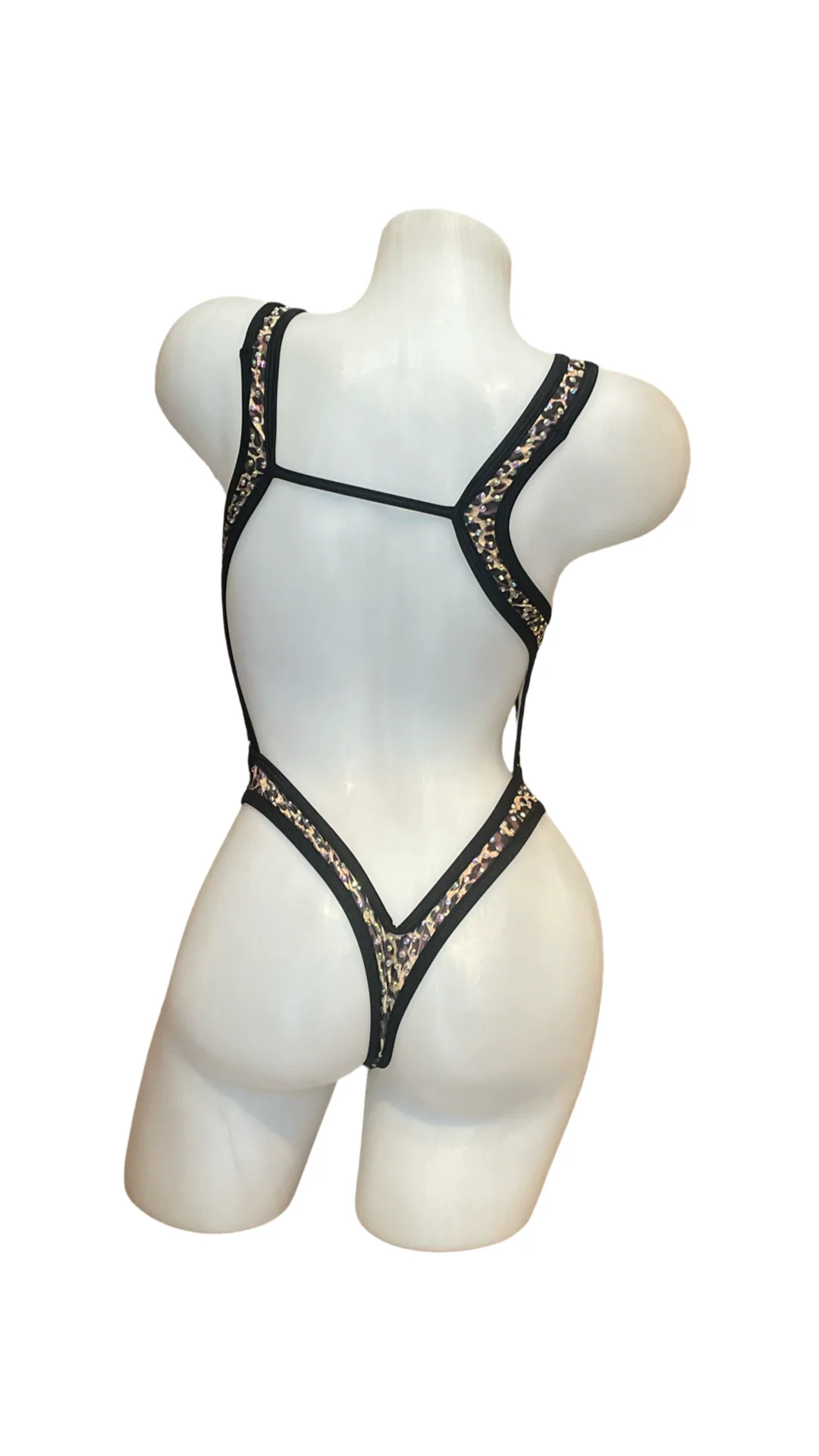 Rhinestone Bralette One Piece Cheetah - Image 2