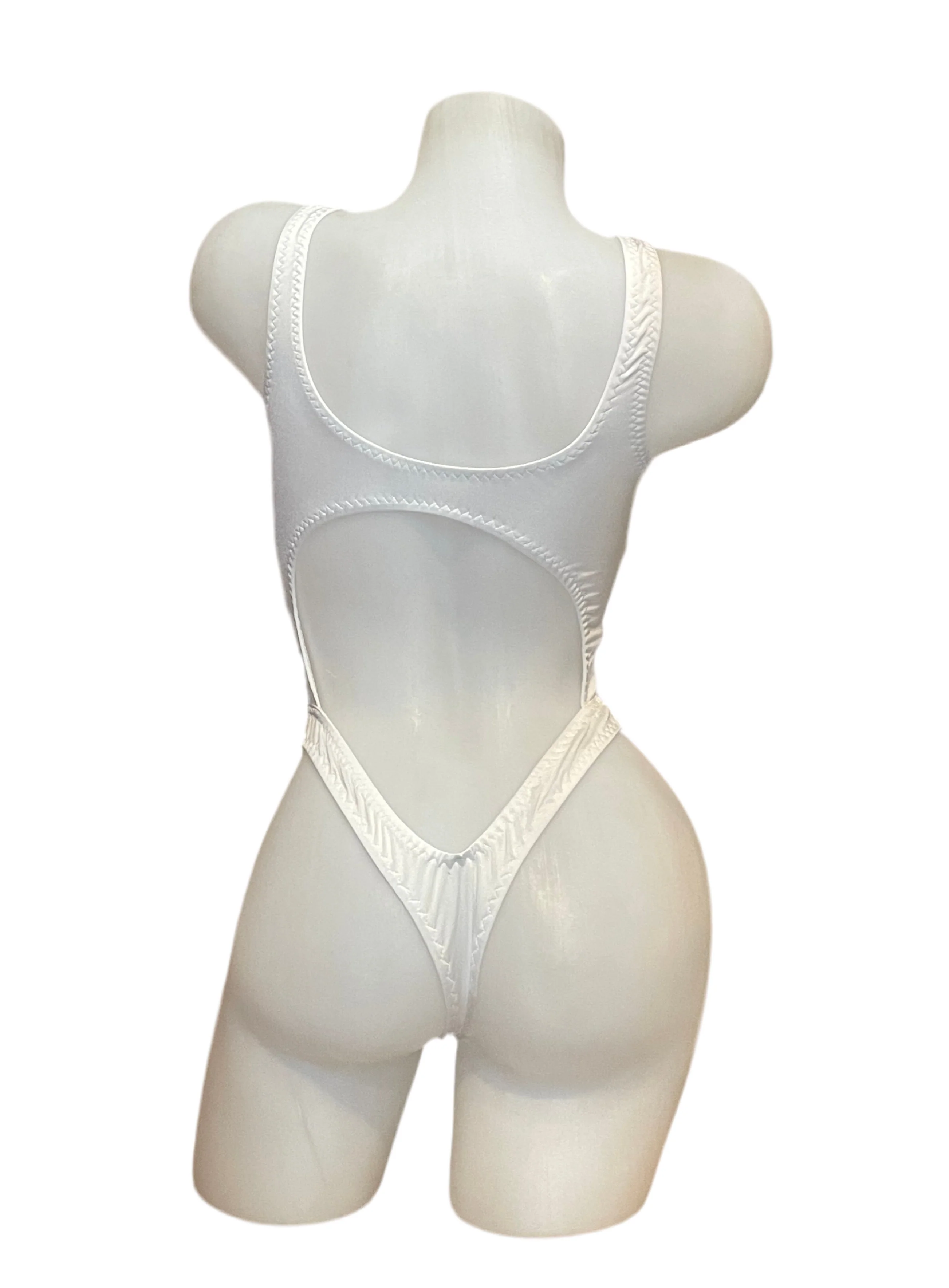 Rhinestone Detail Bandeau Bodysuit White - Image 2