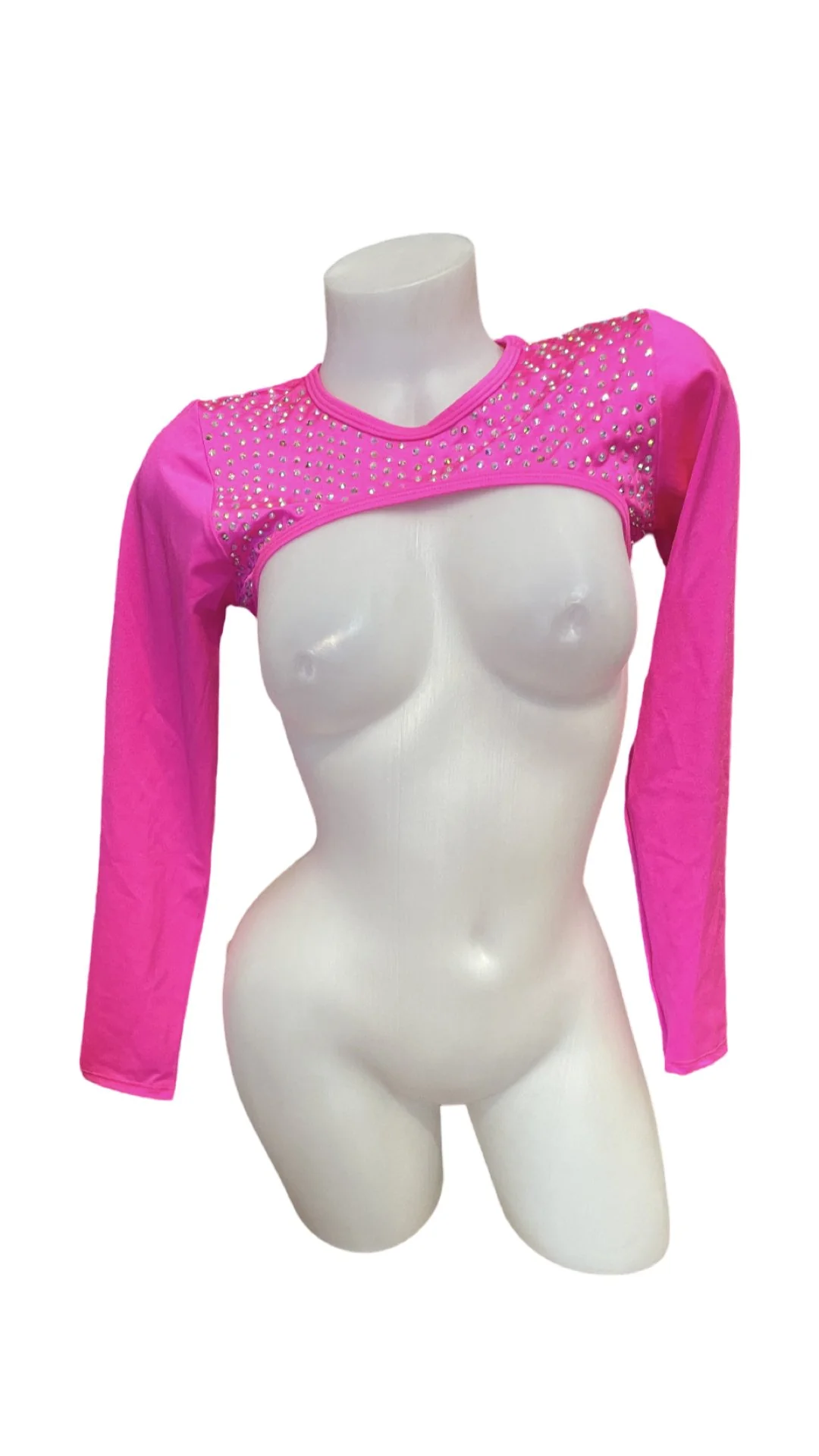 Rhinestone Shoulder Bolero Hot Pink