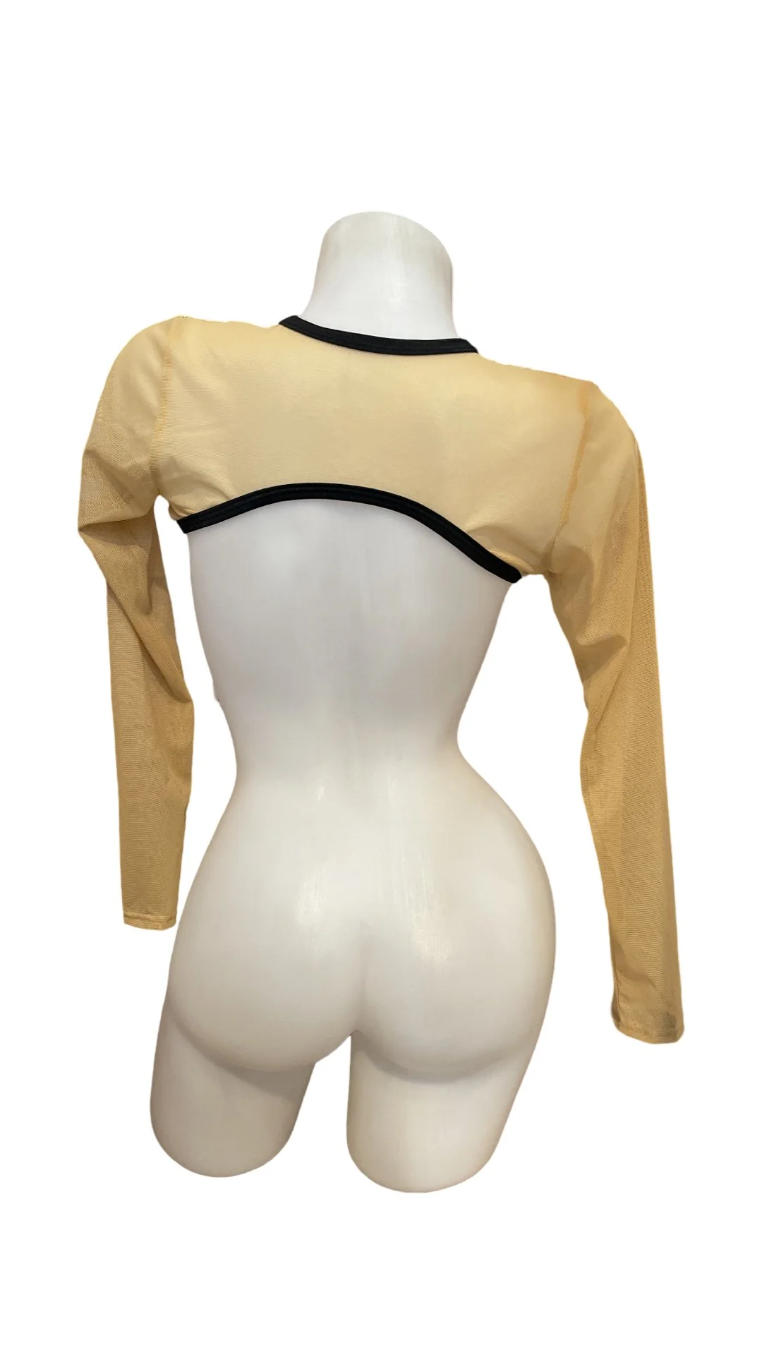 Rhinestone Shoulder Bolero Nude/Black - Image 2