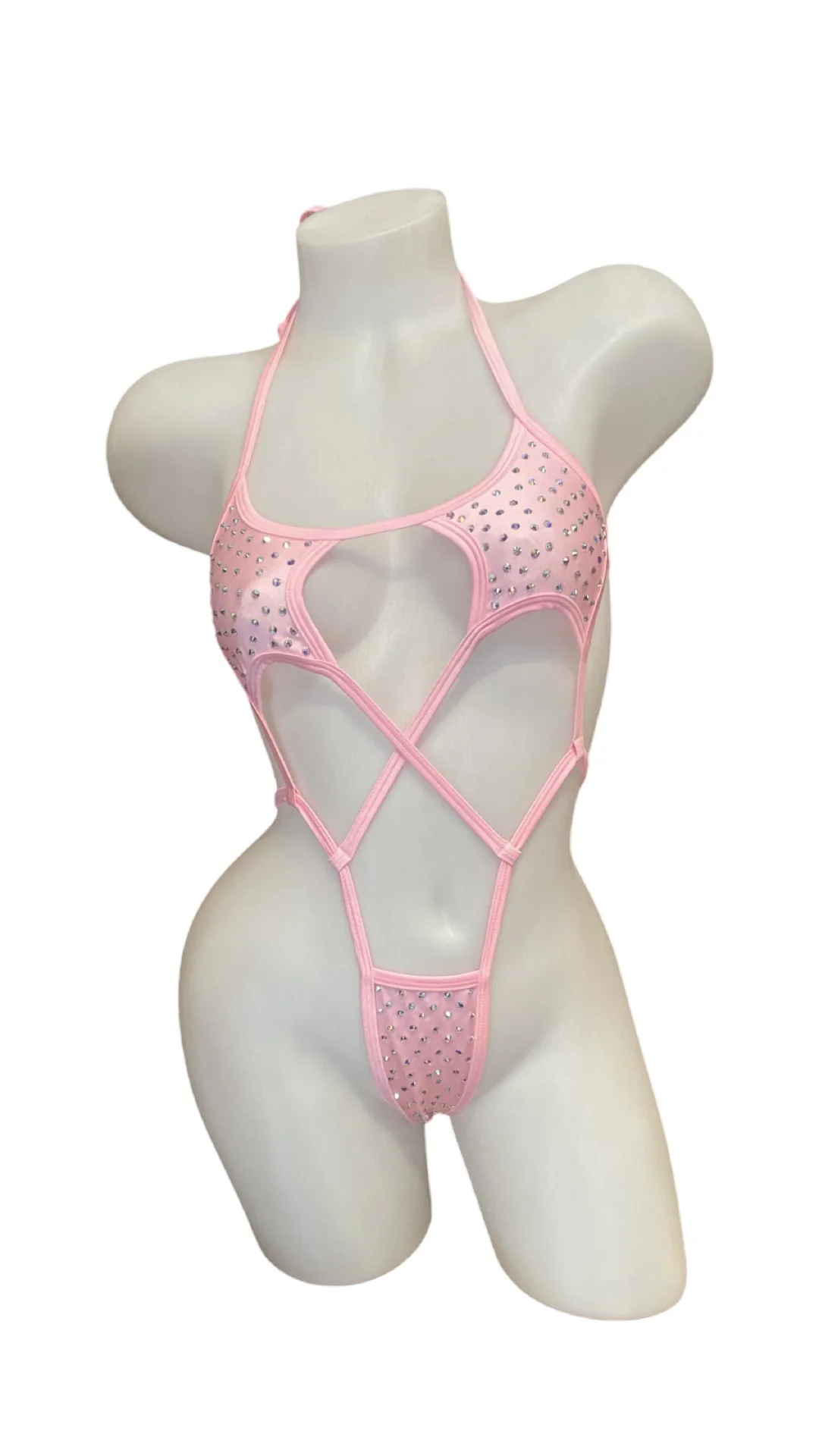 Rhinestone Star Sling Shot Baby Pink