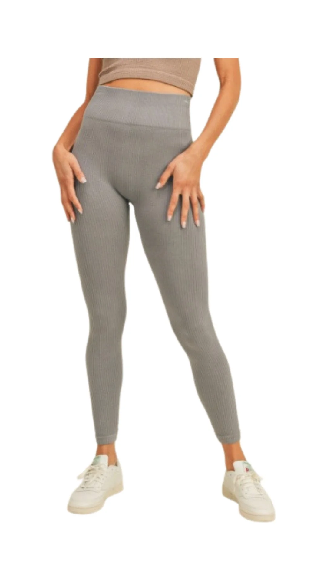Ribbed Leggings Grey