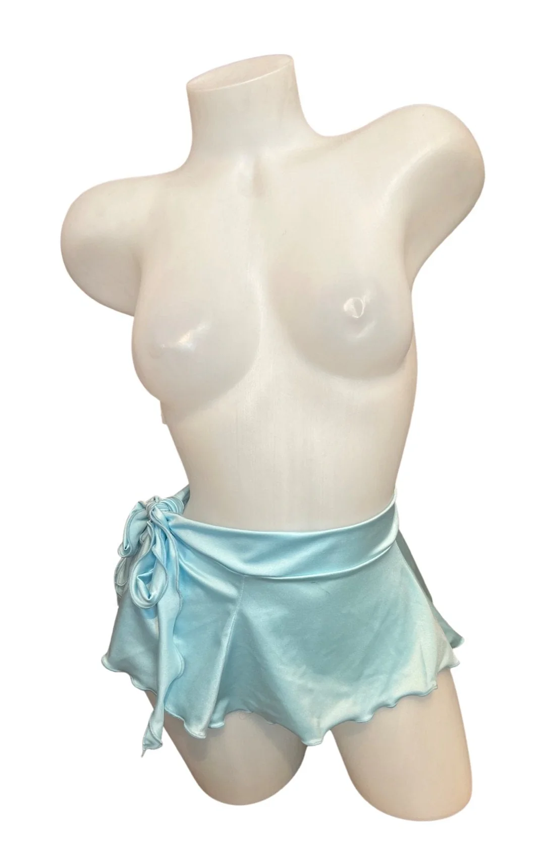 Ruffle Side Tie Skirt Baby Blue