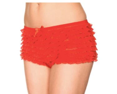 Ruffle Tanga Shorts Red