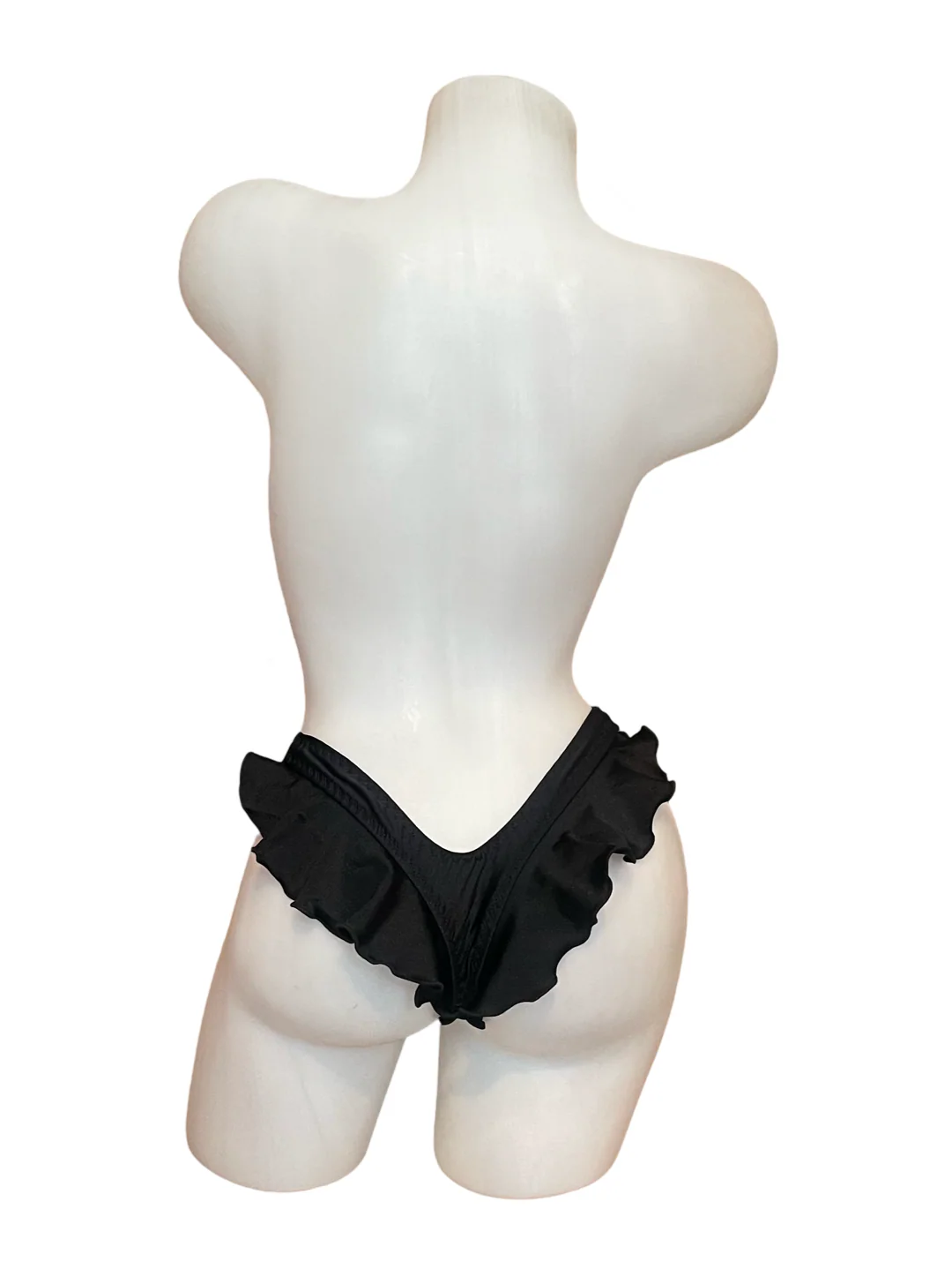 Ruffle Thong Black