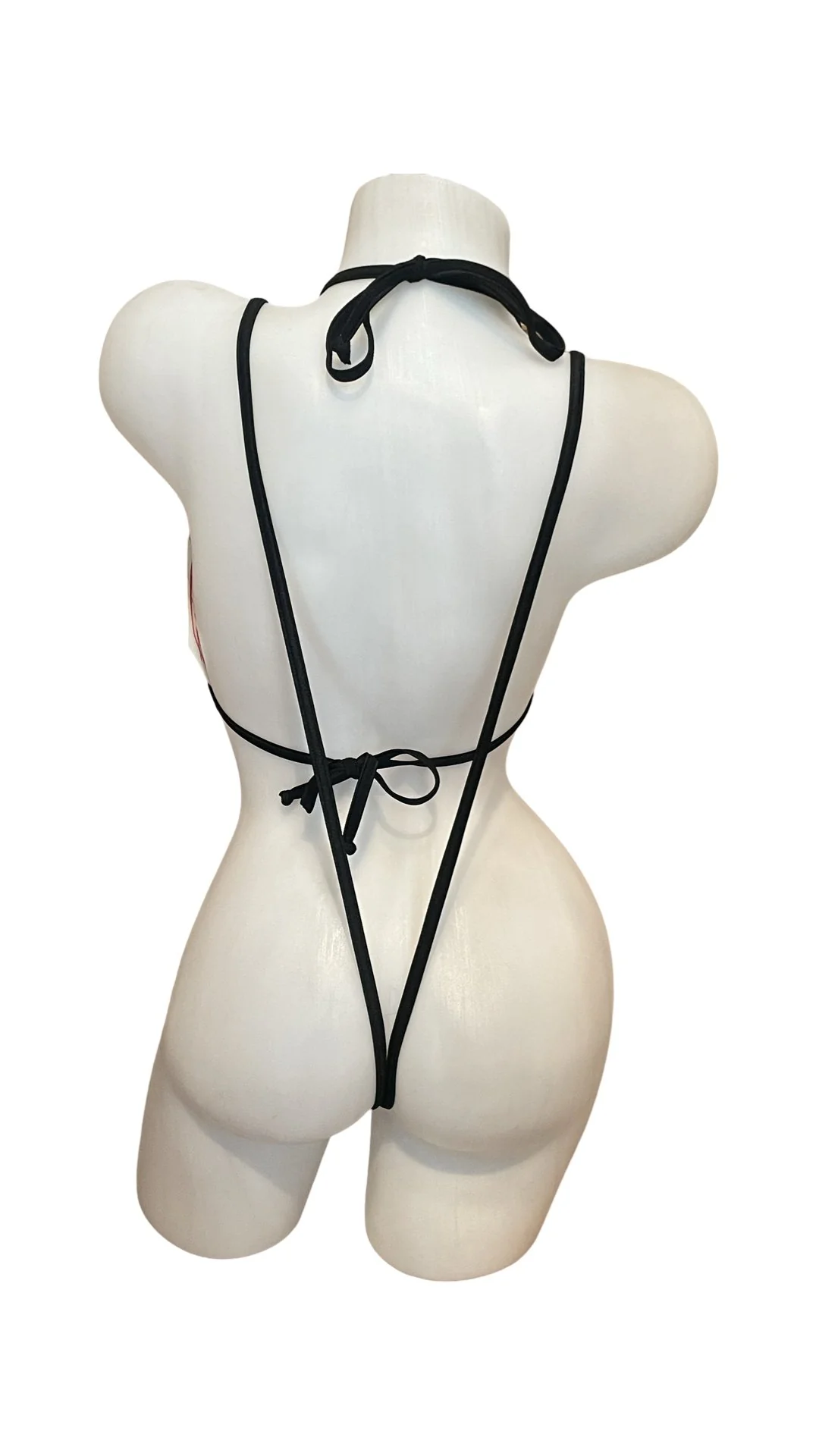 School Girl Sling Shot Bikini Set - Red/Black - Image 2