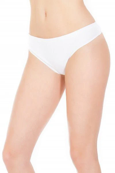 Seamless Microfibre Thong White