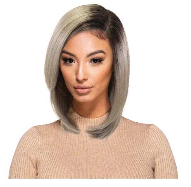Shoulder Length Lace Front Wig - Medium Brown/Copper - Image 2