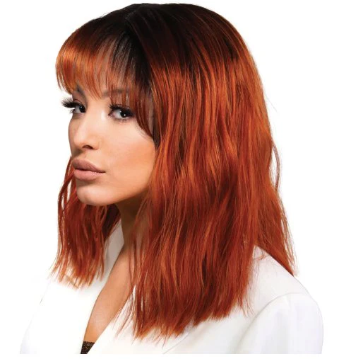 Shoulder Length Loose Curl Lace Front Wig - Black - Image 2