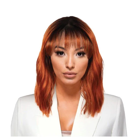 Shoulder Length Loose Curl Lace Front Wig - Black - Image 3