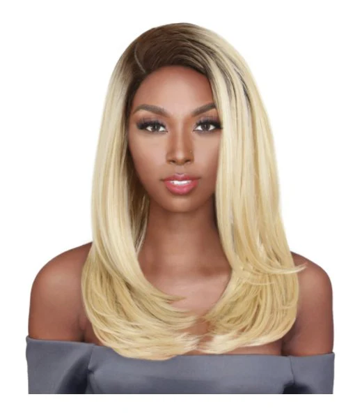 Shoulder Length Straight Wig with Lace Front - Auburn