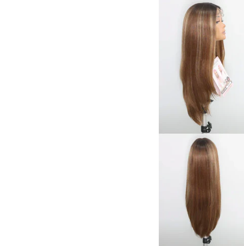Transparent Lace Long Straight Wig - Honey - Image 2