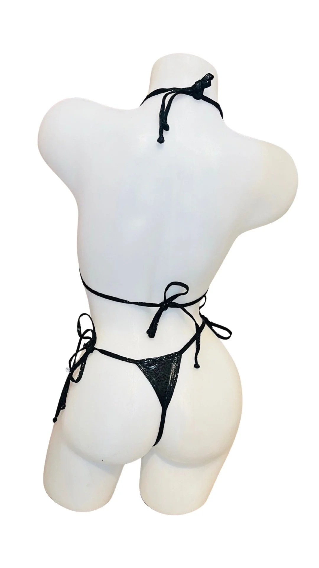 Under Bust Bikini Wet Look Black - Image 2