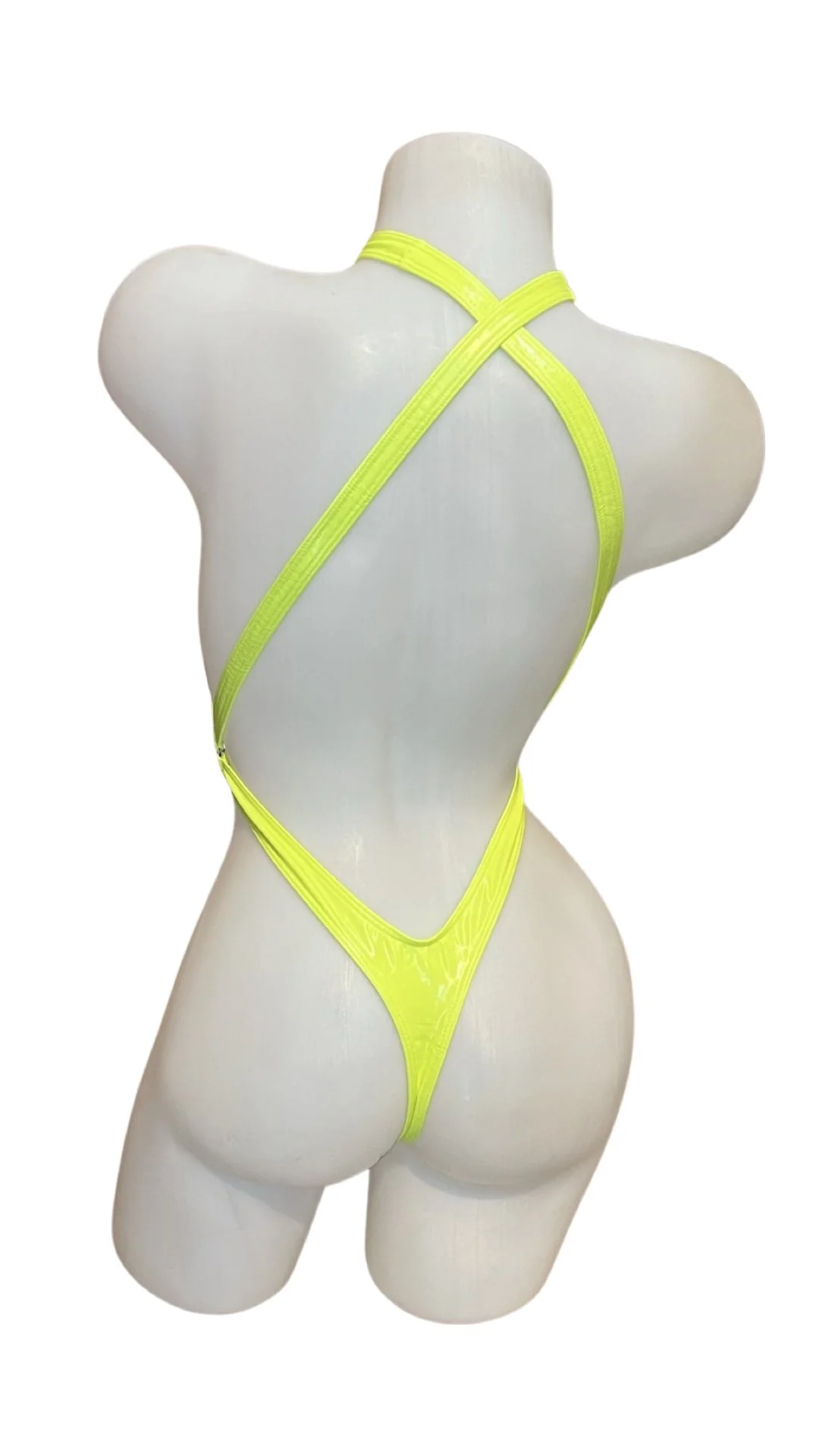 Vinyl Criss Cross Sling Shot - Neon Yellow - Image 2