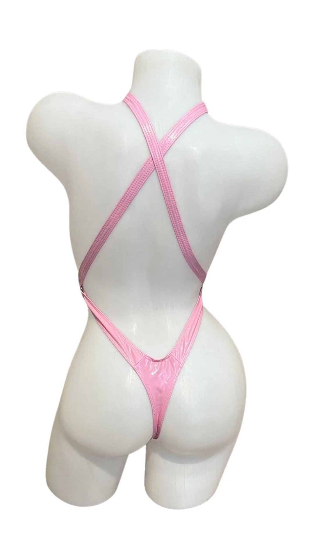 Vinyl Criss Cross Sling Shot - Baby Pink - Image 2