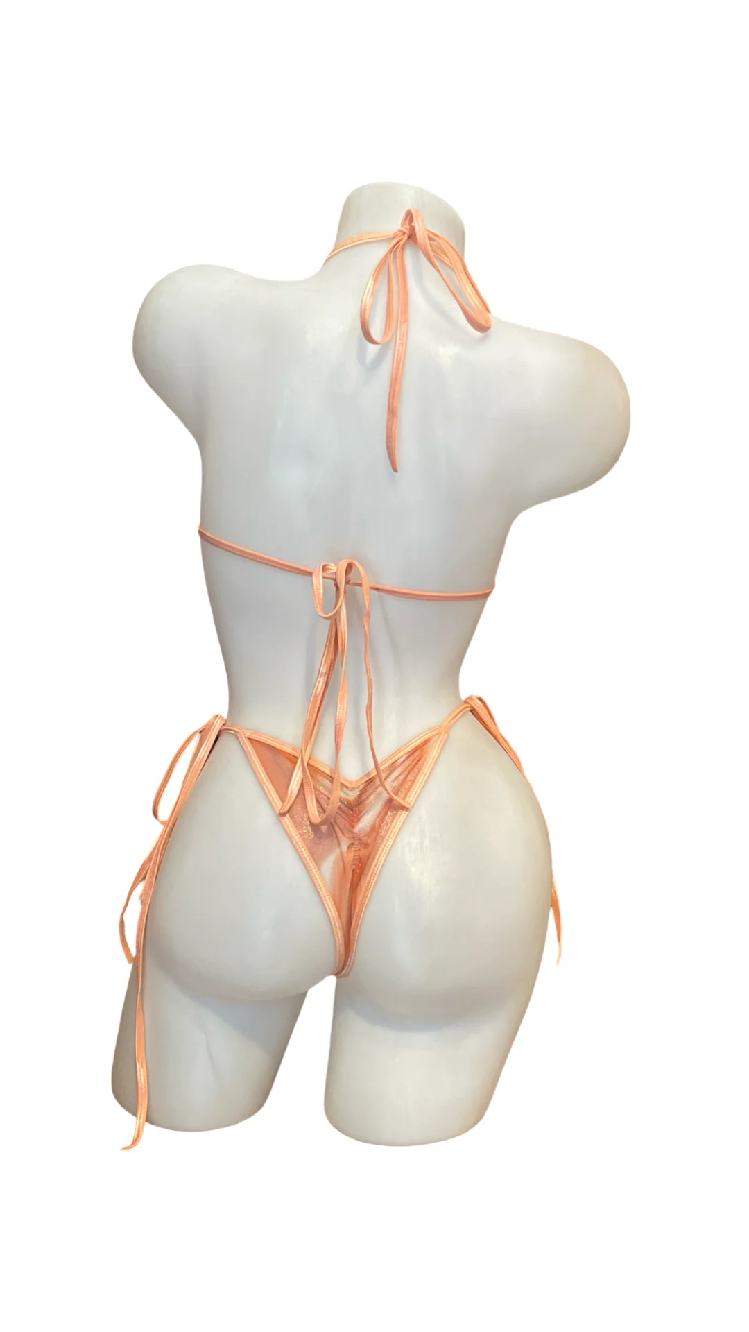 X9 Bikini: Peach Swirl Mesh Bikini (Scrunch Bottoms) - Image 2