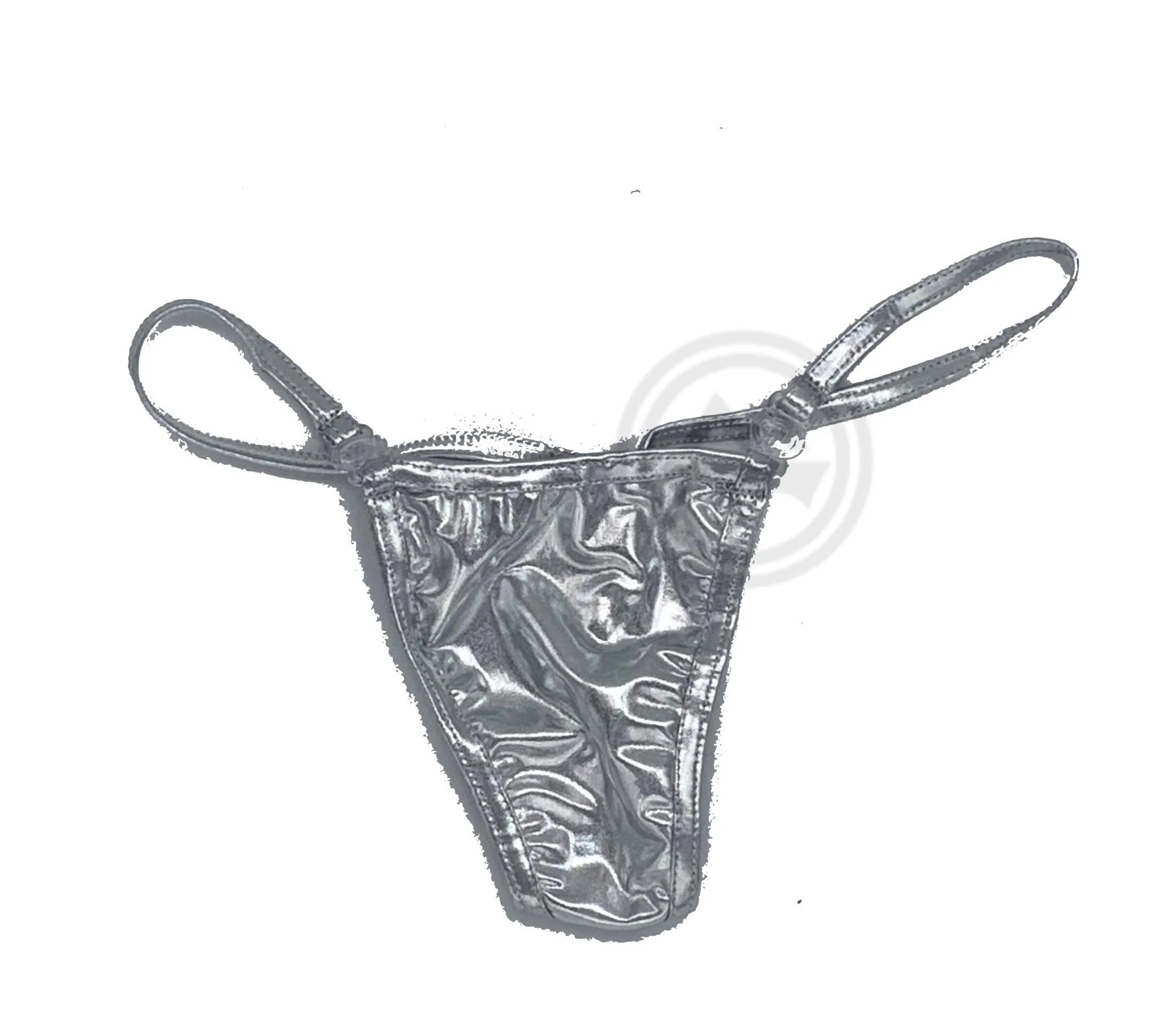 Y-Back G-String with Clips - Silver