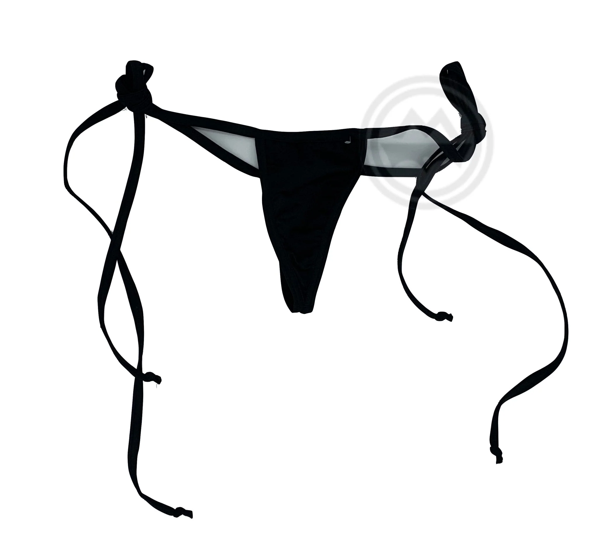 Y-Back G-string with Side Ties - Black