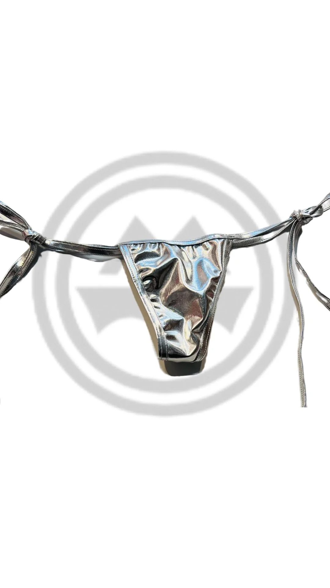 Y-Back G-string with Side Ties - Silver