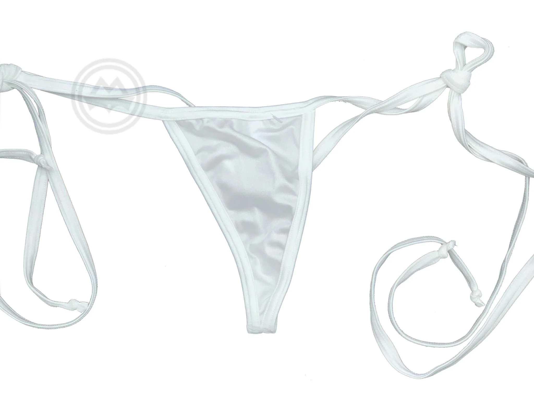 Y-Back G-string with Side Ties - White